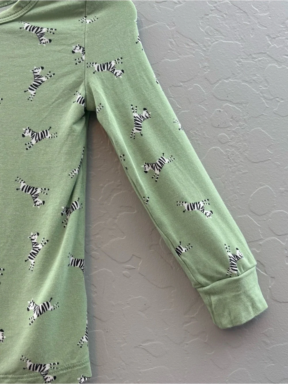 Little Me green zebra print two piece bamboo pajama set size 3t